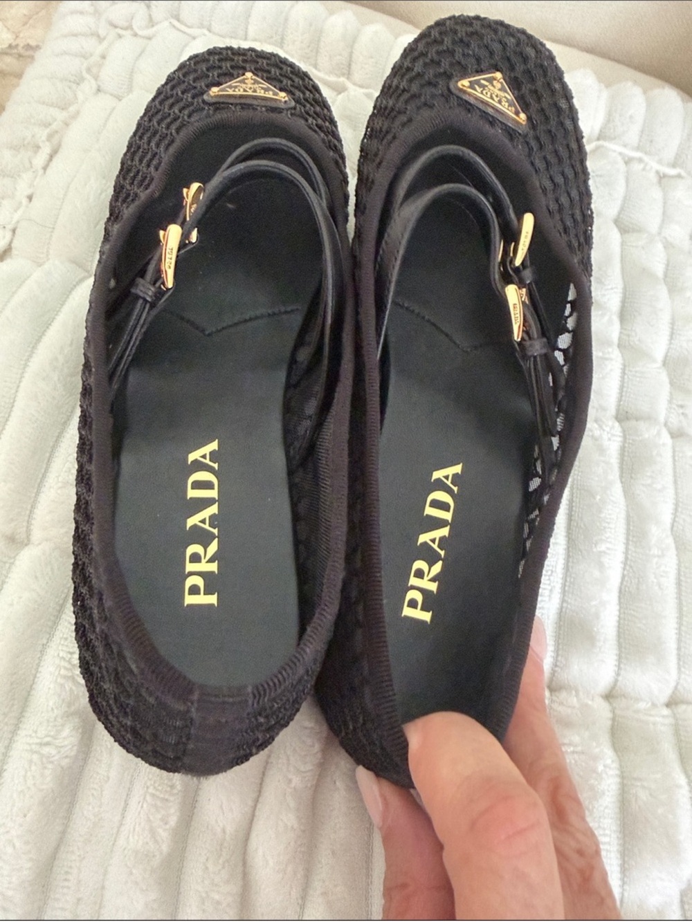 Prada Black Mesh Flats - Picture 5 of 7